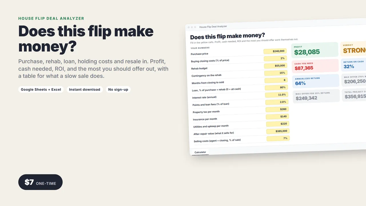 House Flip Deal Analyzer cover