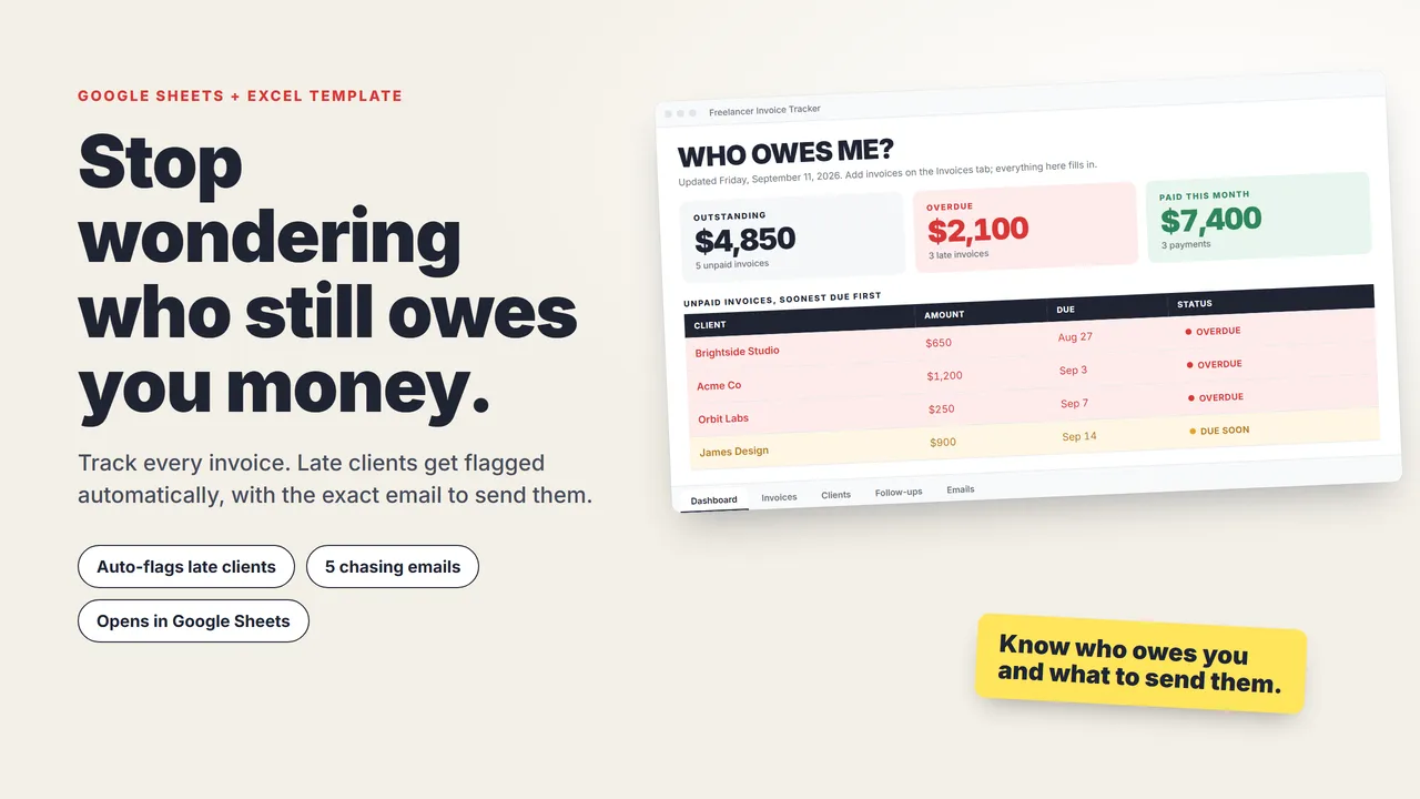 Freelancer Invoice & Late Payment Tracker cover