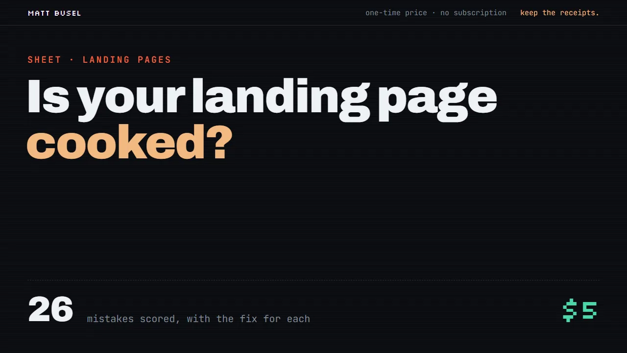 Is Your Landing Page Cooked? 26-Point Roast Scorecard cover