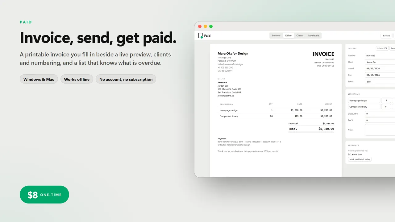Paid cover