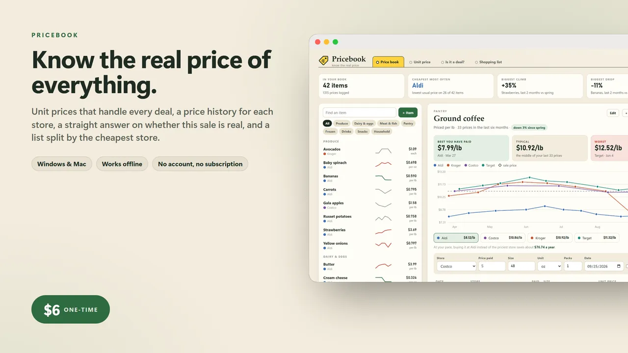 Pricebook cover