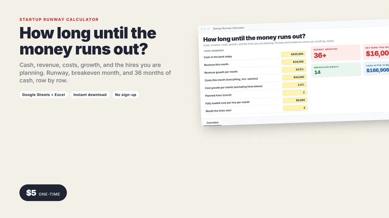 Startup Runway Calculator cover